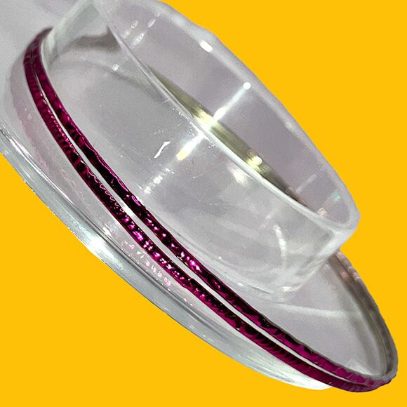 2 Purple Thin Textured 2 5/8" Bangle Bracelets! - Picture 1 of 7